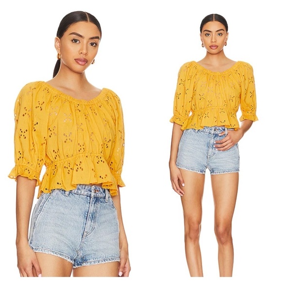 Free People | Prairie Cottagecore Coastal Cowgirl Gardenia Top Golden Girl | M - Picture 7 of 12